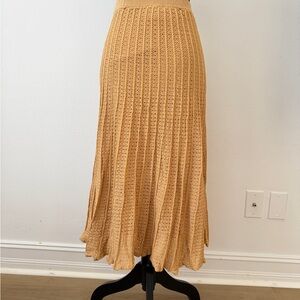 Sandro Elegant Tan Crochet Skirt